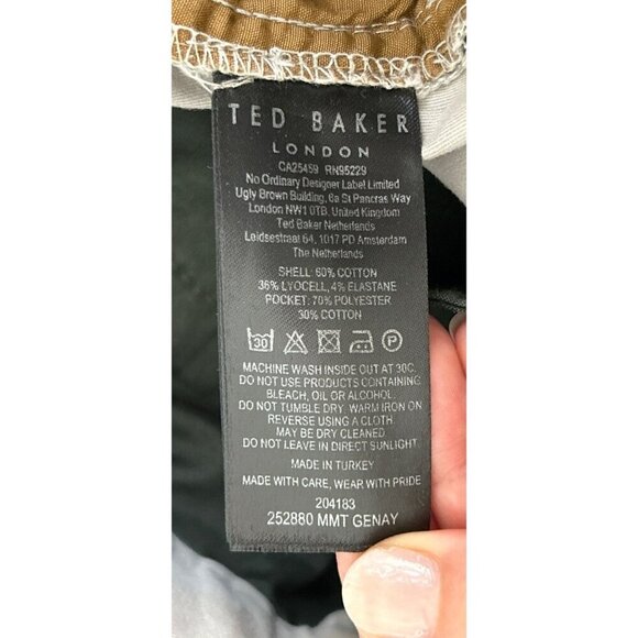 TED BAKER London Chinos Pants Cotton Blend Pants in Light Gray/Beige Size 28R - Picture 11 of 11